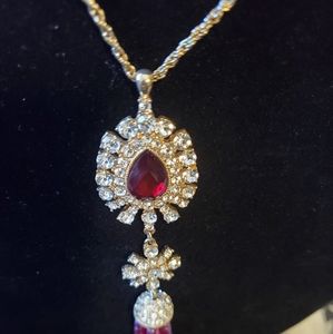 Elegant ruby and diamond necklace